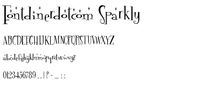 Fontdinerdotcom Sparkly font